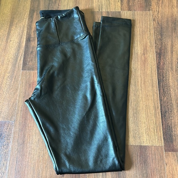 Shinestar Faux Vegan Leather Full Length Leggings Black Size XS - Picture 13 of 13